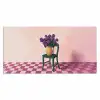 Stoel - Vaas - Bloemen - Geblokt Muismat XXL klein -3d_leeg