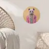 Panda - Pak - Zonnebril - Blauw Wandcirkel behangsticker klein -sfeer4
