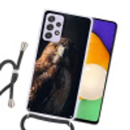 Roofvogel - Buizerd - Bruin Hoesje Samsung Galaxy A52 5G met koord klein -sfeer1