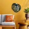 Astronaut - Bloemen - Veld - Geel Wandcirkel Organisch Forex 3mm klein -sfeer4