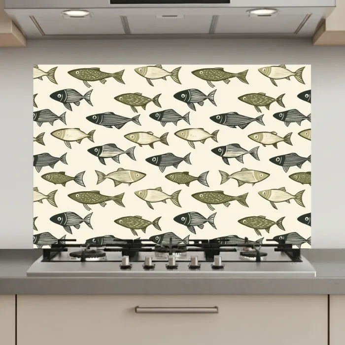 Vissen - Klassiek - Groen keuken achterwand spatscherm klein 900 -3d_website