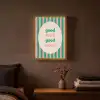 Gestreept - Quote - Ovaal - Roze Light Box met batterij (Wandlamp) middel -sfeer4