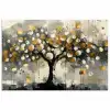 Boom - Abstract - Beige - Goud - Zwart poster papier klein -3d