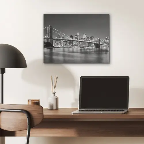 New York - Brug - Brooklyn - Zwart wit - Architectuur PET vilt klein -sfeer5