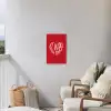 Rood - Hart- Tekst - Valentijn Tuinposter op houten frame 2 cm dik klein -sfeer1