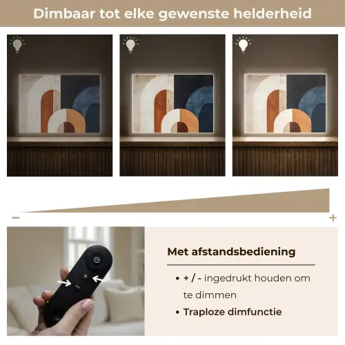 Abstract - Vormen - Donkerblauw Light Box met batterij (Wandlamp) middel -USP_dimbaarNL