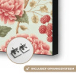 Klassiek - Botanisch - Veelkleurig Textielframe zwart klein 947 -USP_ophangsysteemNL