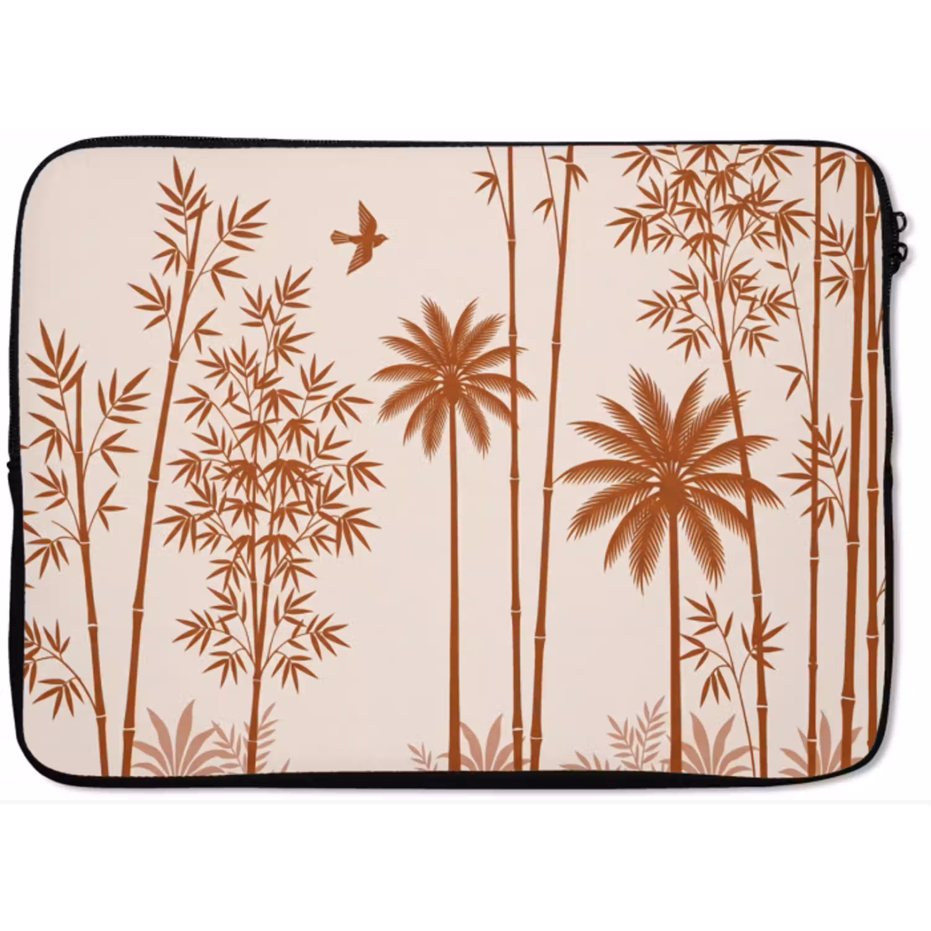 Vogel - Boom - Tropisch - Minimalistisch - Bruin laptophoes neopreen klein -zkaufland3dotto