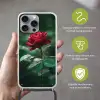 Roos - Bladeren - Dieprood Hoesje iPhone 16 Pro Max met koord klein -sfeer2_NL