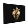 Aardbei - Goud - Zwart - Chrome Tuinposter op houten frame 2 cm dik klein -3d