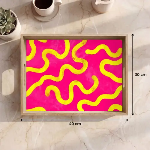 Lijn - Geel - Abstract Dienblad Rechthoek middel -USP_Formaat