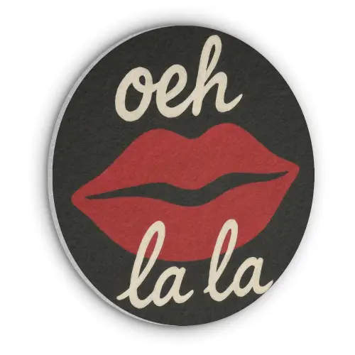 Lip - Rood - Quote Akoestische PET Vilt - Rond klein -3d