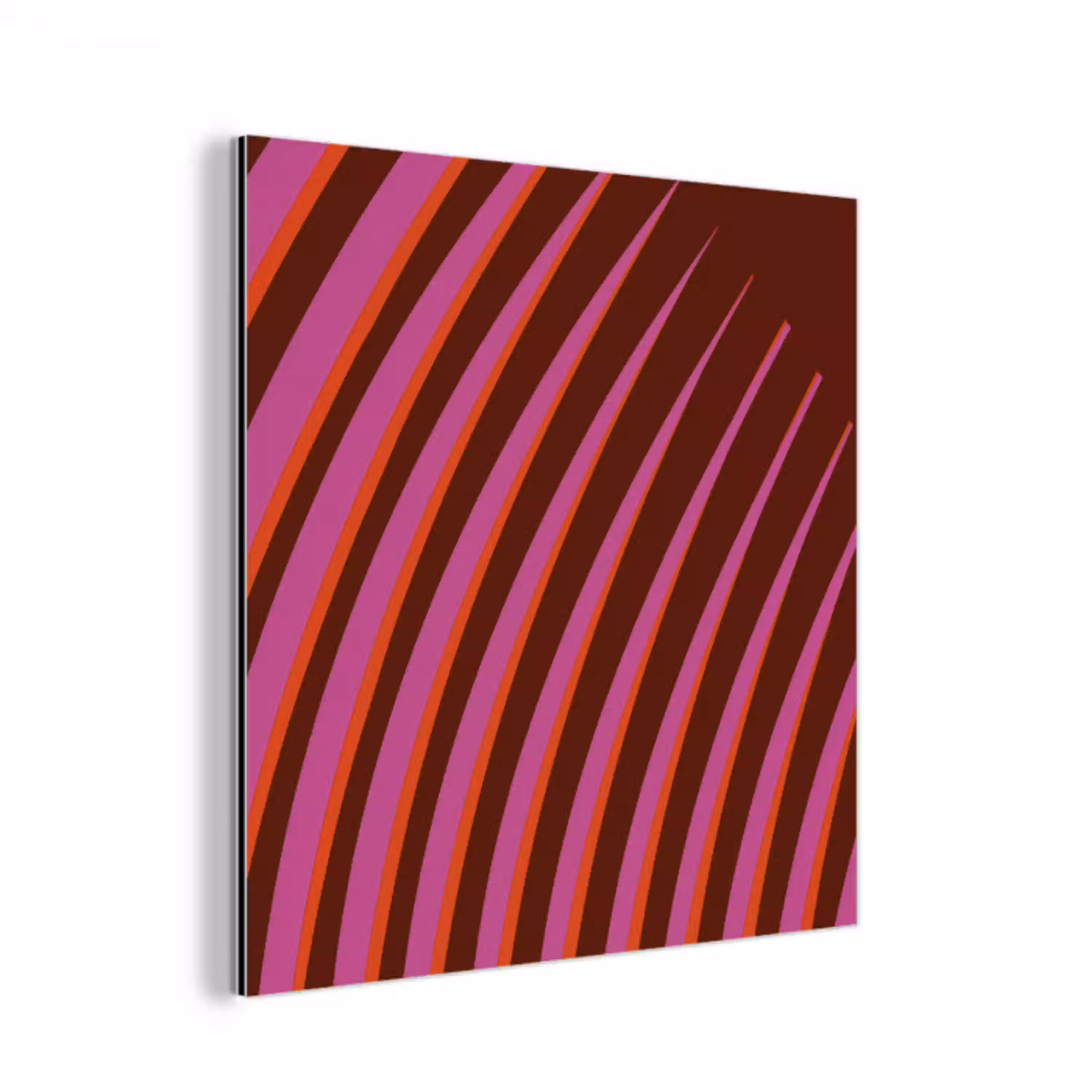 Lijnen - Rood - Beweging aluminium wit klein -3d