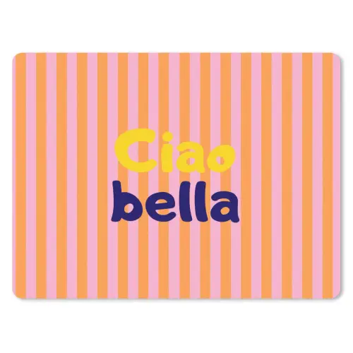 Verticaal - Strepen - Oranje - Ciao bella muismat rubber klein -3d