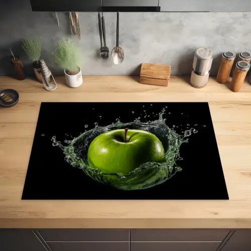 Appel - Groen - Fruit - Water - Zwart Inductie beschermer vinyl 3mm klein -sfeer5