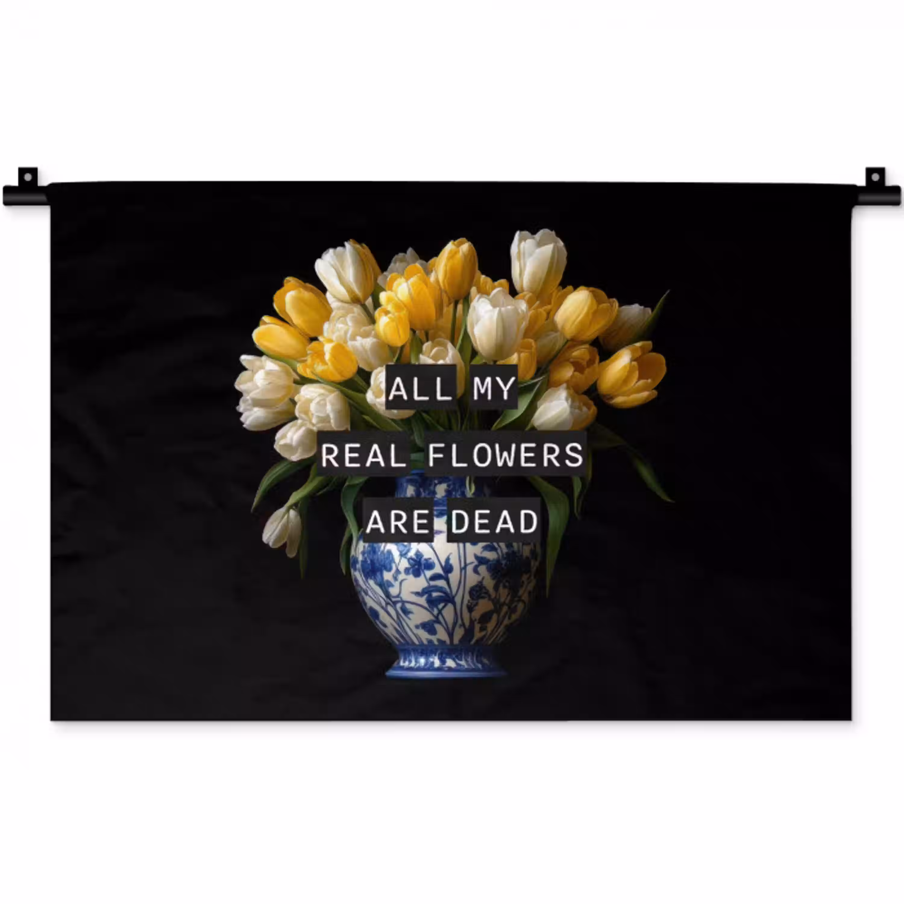 Quotes - Bloem - Tulp - Geel Wandkleed katoen klein -zz3d