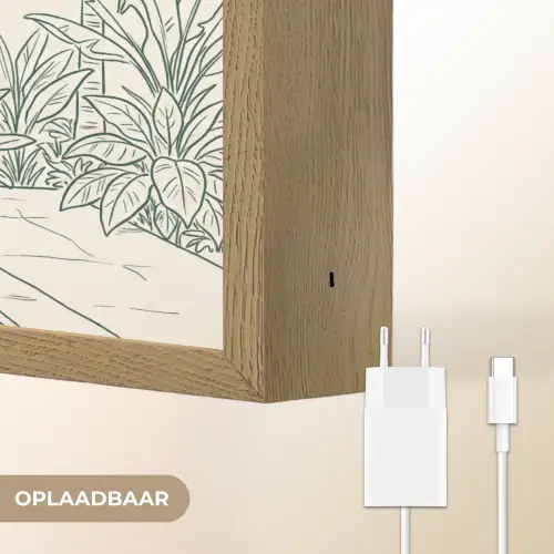 Terras - Illustratie - Groen Light Box met batterij (Wandlamp) middel -USP_websiteoplaadbaarNL