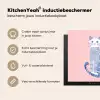 Kat - Illustratie - Minimalistisch - Roze Inductie beschermer vinyl 3mm middel -sfeer2