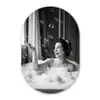 Bad - Bubbels - Zwart - Wit Wandcirkel Ovaal Forex klein -3d