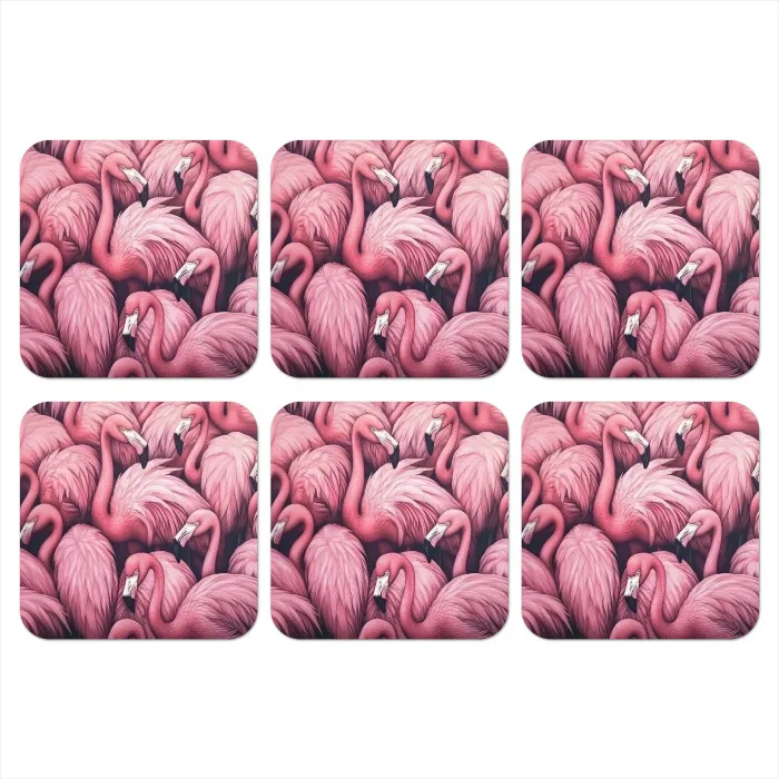 Flamingo - Roze - Dieren onderzetter kurk middel -3d