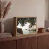 Rotsen - Zee - Boom - Groen Light Box met batterij (Wandlamp) middel -sfeer2