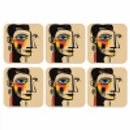 Geometrisch - Felle kleuren - Kubistische stijl onderzetter kurk middel -3d