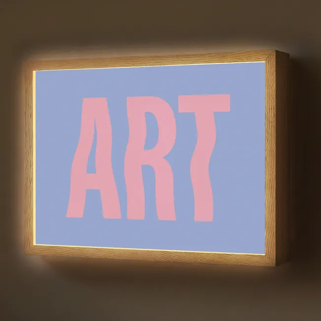 Lightbox - Wandlamp - Art - Roze - Blauw