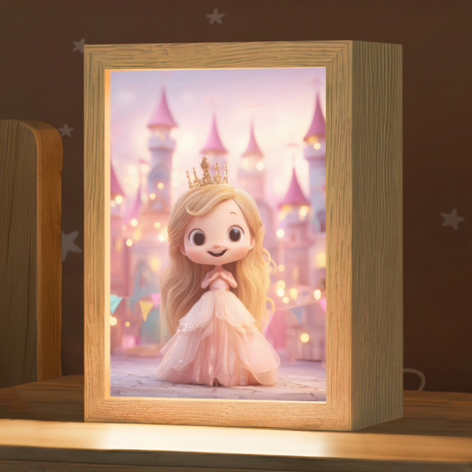 Prinses - Roze - Kasteel Light Box met kabel klein -zzz_3d_website