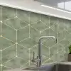 Subtiel - Geometrisch - Goud - Groen keuken achterwand 2 middel 865 -zzzz3d_schuin