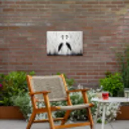 Kraanvogels - Gras - Hartvorm - Zwart Tuinposter op houten frame 2 cm dik klein -sfeer3