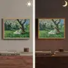 Vrouw - Boom - Boek - Mandje Light Box met batterij (Wandlamp) middel -sfeer3