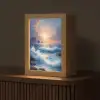 Golven - Zee - Kleurrijk - Rotsen Light Box met kabel (Tafellamp) klein -z3d_website