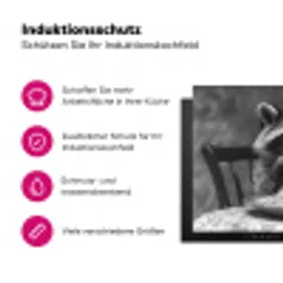 Wasbeer - Cute - Pasta - Tafelkleed - Zwart - Wit Inductie beschermer vinyl 3mm klein -zzzzzzz-lf-ups