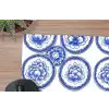 Cirkels - Bloemen - Blauw muismat rubber klein 262 -closeup