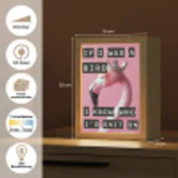 Flamingo - Roze - Vogel - Decoratie Light Box met kabel (Tafellamp) klein -USP_websiteoverzichtDE