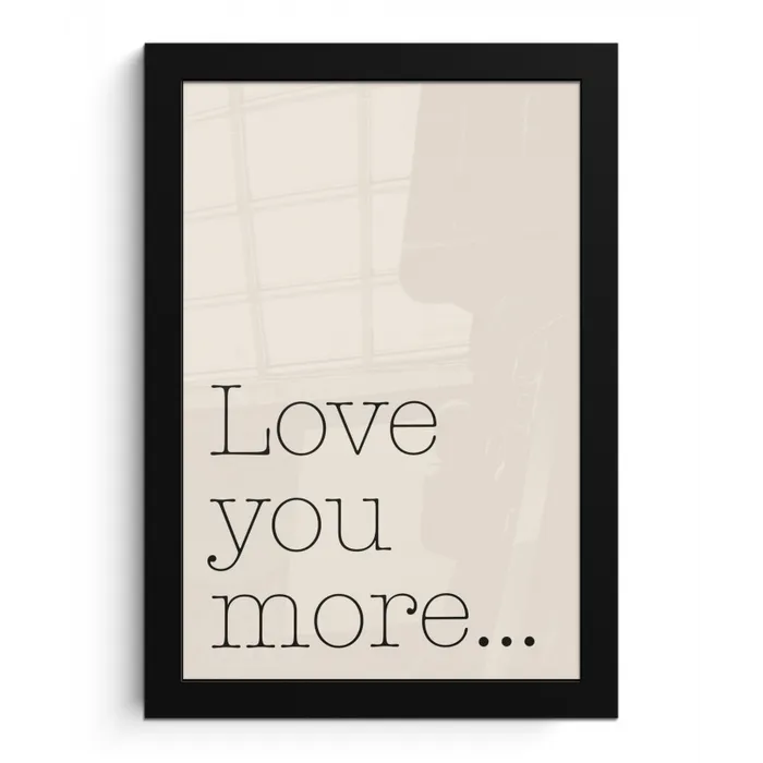 Minimalistisch - Love - Beige fotolijst zwart zonder passe partout klein -3d