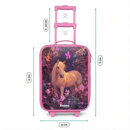 Paard - Bloemen - Paars - Vlinder Kinderkoffer - Roze klein -productfoto_formaten