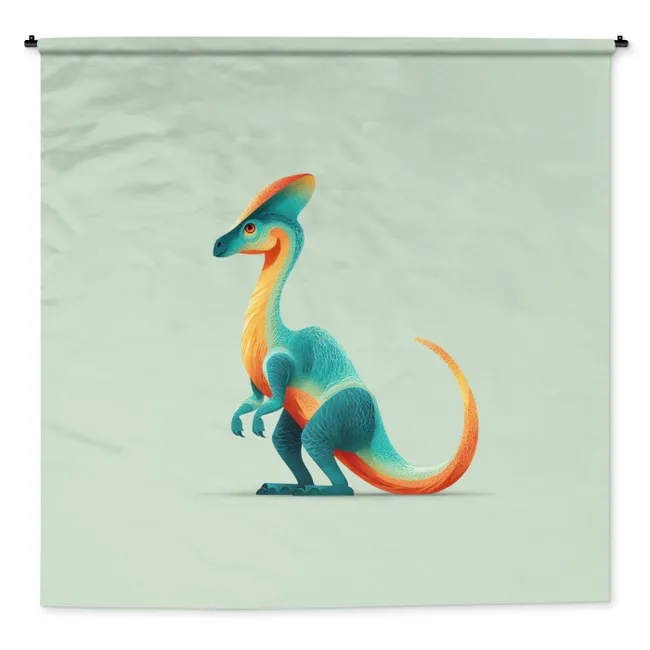 Wandkleed - Staart - Dino - Minimalistisch - Blauw