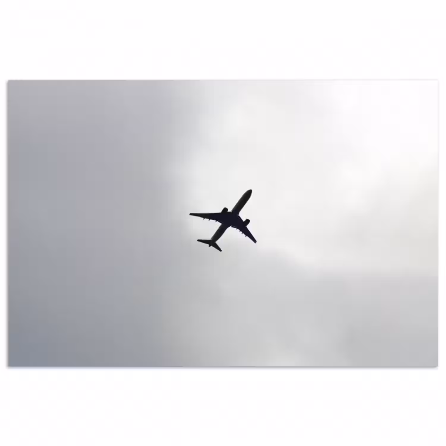 Poster - Minimalistisch - Silhouette - Schwarz - Flugzeug