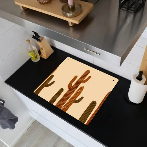 Cactus - Woestijn - Zand - Bruin Inductie beschemer met haakjes middel -sfeer1