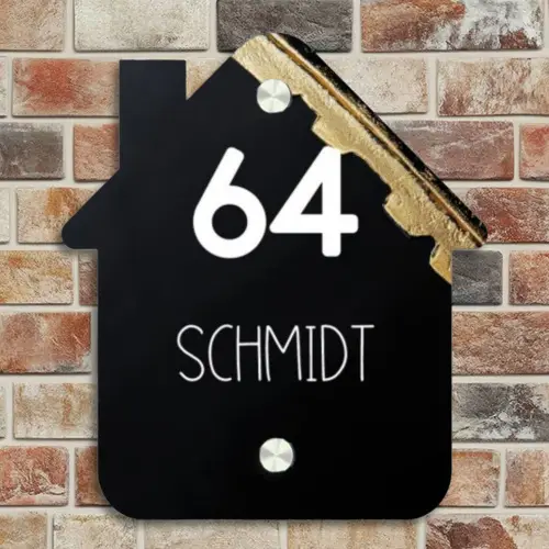 Gouden hoek - Modern Naambord Huisje klein -sfeer6