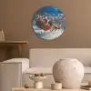 Kerstman - Rendier - Kerst - Sneeuw Akoestische PET Vilt - Rond klein -sfeer1