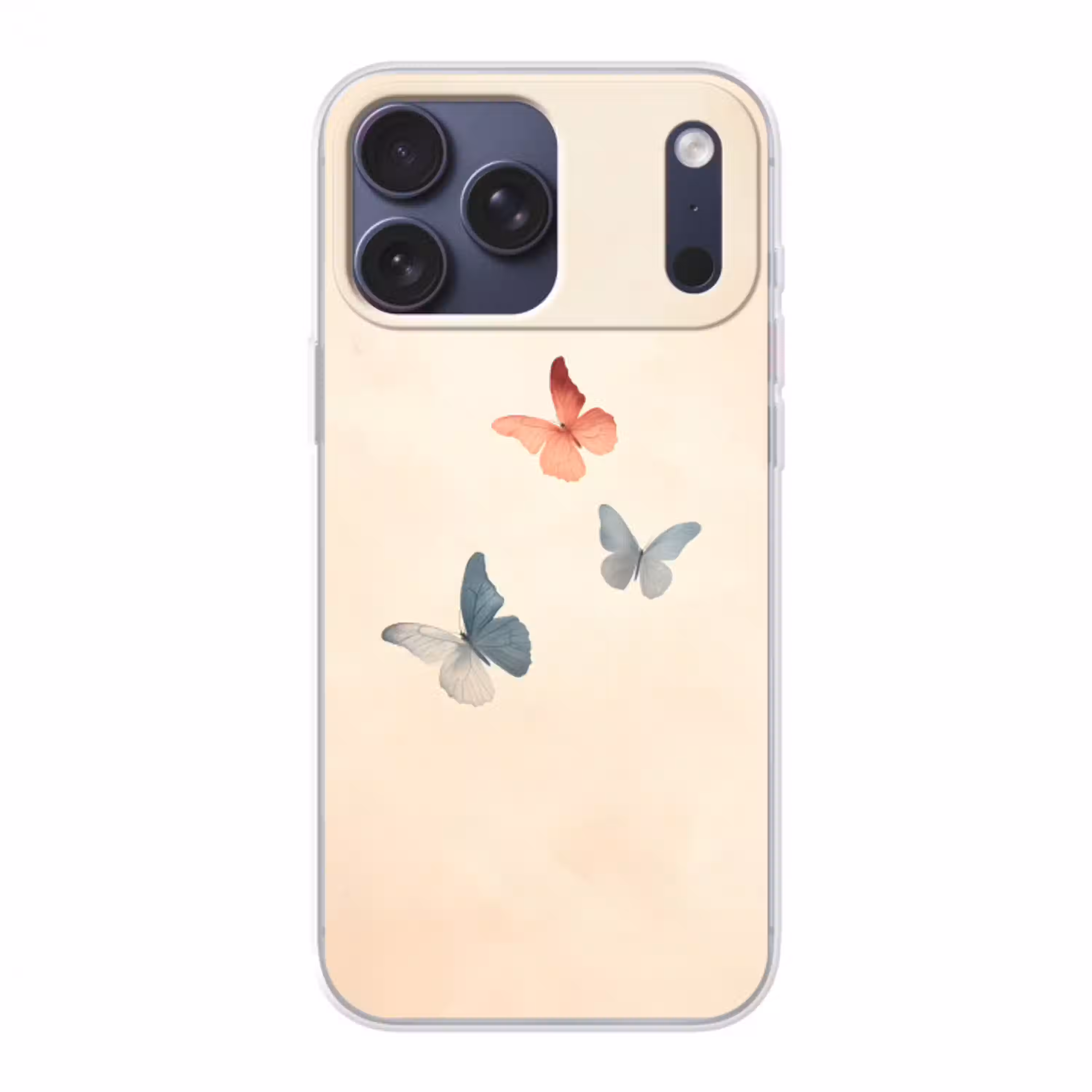 Vlinders - Minimalistisch - Roze Telefoonhoesje iPhone 17 Pro Max klein -3d