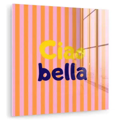 Verticaal - Strepen - Oranje - Ciao bella plexiglas 5mm klein -zzzproduct_nieuw
