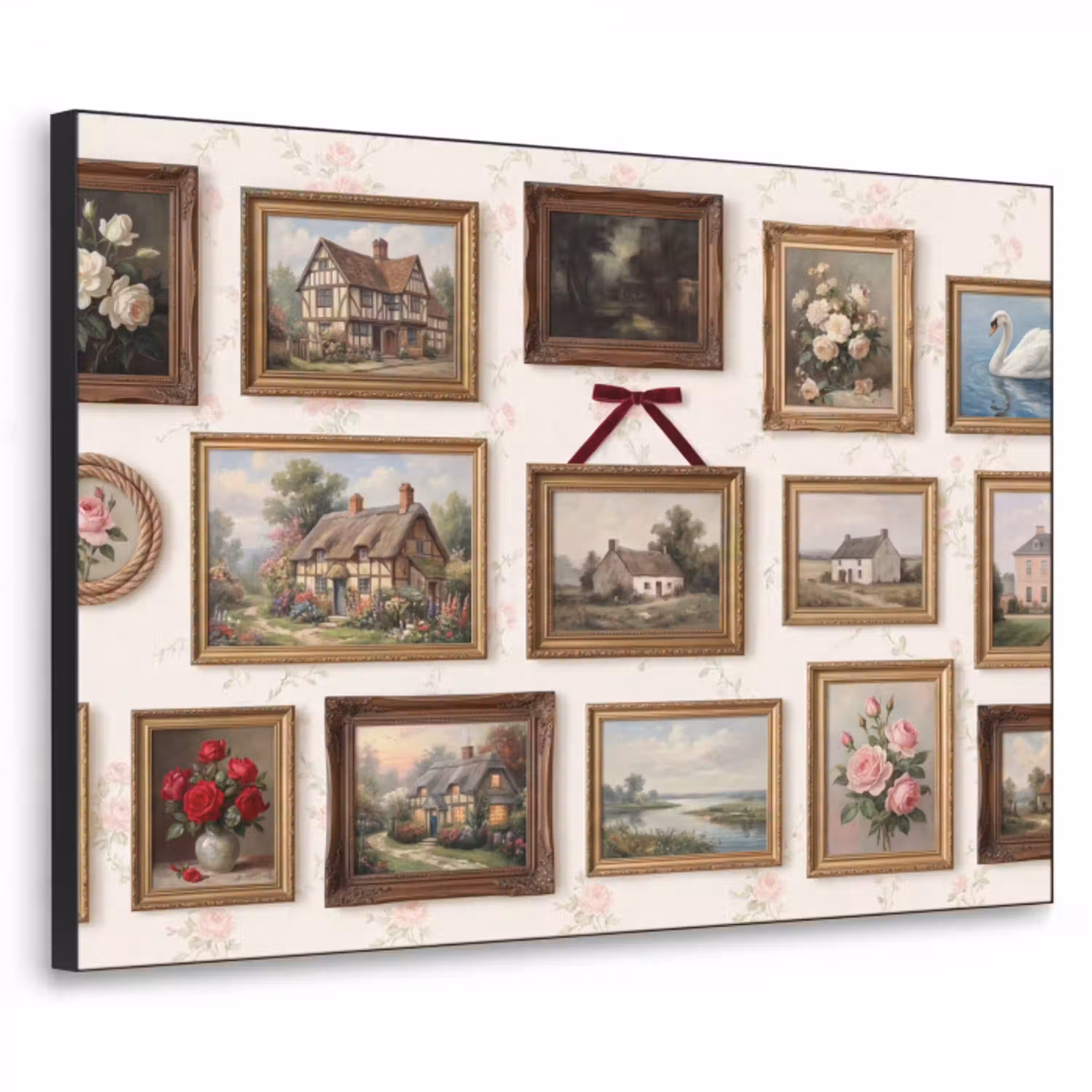 Dier - Kat - Portret - Klassiek Textielframe zwart klein -3d