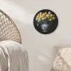 Geel - Tulpen - Vaas - Bloemen Akoestische PET Vilt - Rond klein -sfeer4