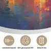 Skyline - Penseelstreken - Donkerblauw - Lichtgevend Akoestische PET Vilt - Rond klein -closeup_NL