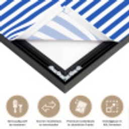 Klassiek - Strepen - Blauw Textielframe zwart klein 947 -USP_closeupNL
