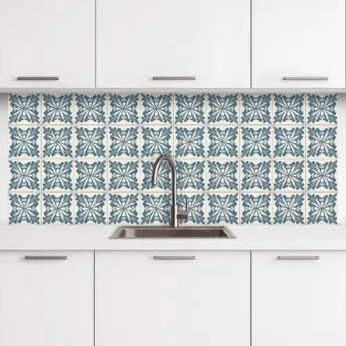 Dessin - Tegel - Blauw keuken achterwand 2 middel 871 -3d