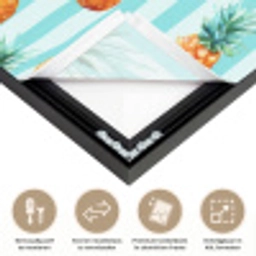 Ananas - Strepen - Groen Textielframe zwart klein 947 -USP_closeupNL